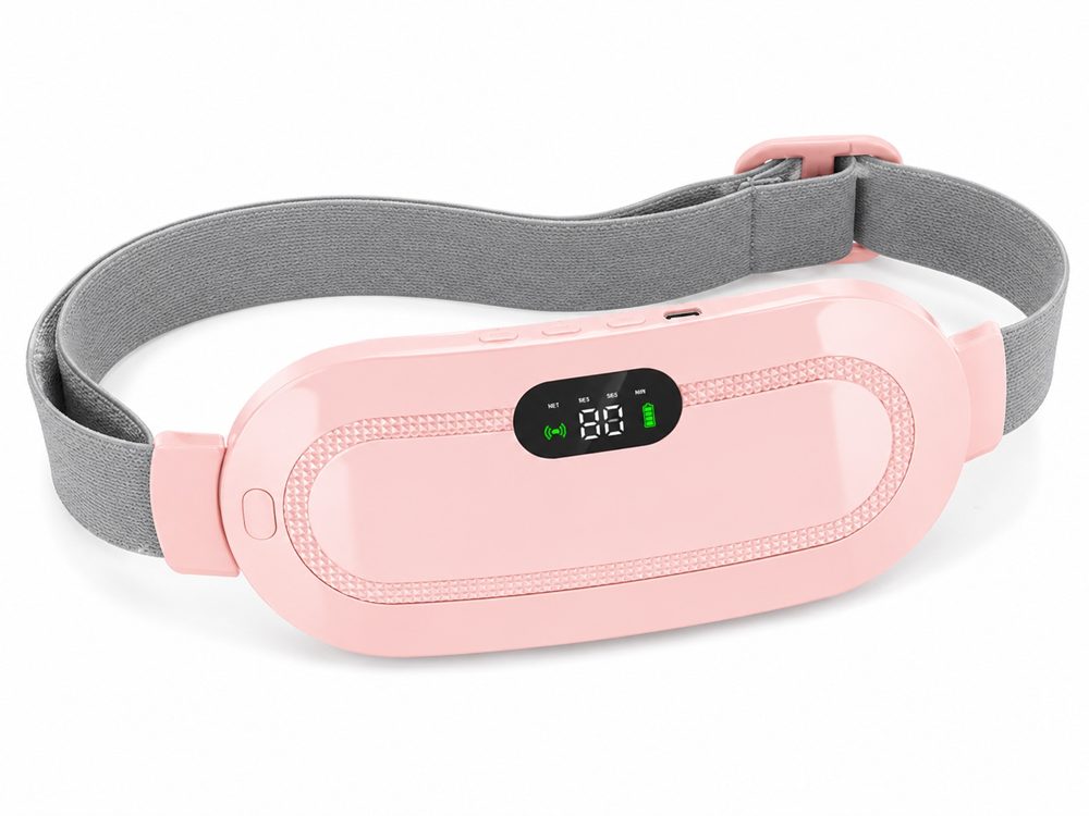 Cinturón térmico rosa con masaje